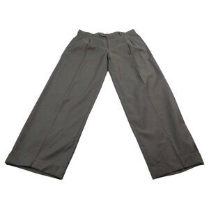 Ermenegildo Zegna Dress Pants Mens 34 Black Pleated Cuffed Formal Straight Leg